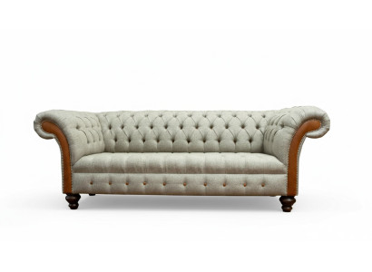 Chesterfield 3 miejsce do siedzenia Beżowy Living Room Design Kanapy Podkładka Sofa Sofy Włókienniczy