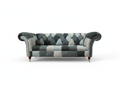 Trzyosobowe sofy do salonu Podkładka do sof Aksamit Materiał Chesterfield