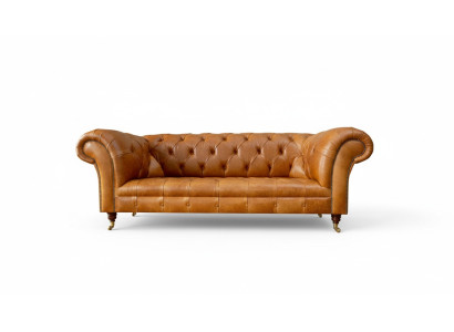 Chesterfield 3 miejsce do siedzenia Kanapy Nut Brown Nowoczesny Design Skóra Sofa Creative Meble