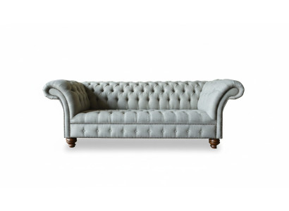 Chesterfield 3-osobowy salon Nowoczesna jasnoszara kanapa Sofa Nowy kreatywny materiał