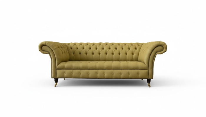Chesterfield 3 miejsce do siedzenia Żółty Living Room Design Kanapy Podkładka Sofa Sofy Włókiennicze