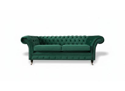 Chesterfield 3 miejsce do siedzenia Zielony Salon Nowoczesny Design Kanapy Sofa Oryginalna Włókienniczy