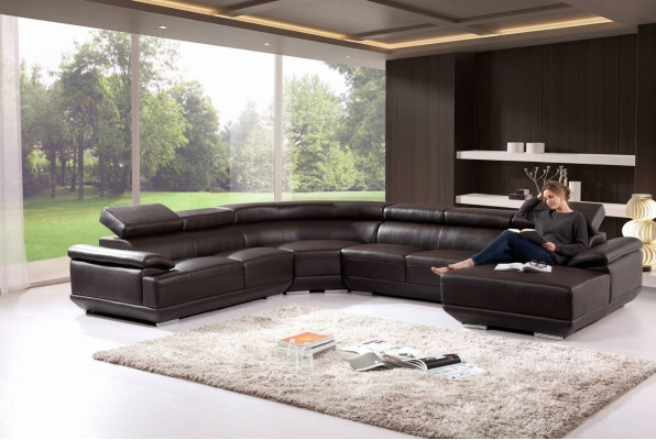 Żywy krajobraz Narożnikowa kanapa Skórzana sofa z USB, Sofa Couch Podkładka Siedziba Narożnik Ustawić