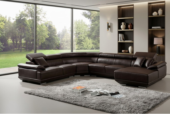 Żywy krajobraz Narożnikowa kanapa Skórzana sofa z USB, Sofa Couch Podkładka Siedziba Narożnik Ustawić