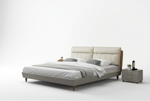 Łóżko Podkładka Design Luksusowe łóżko podwójne Beżowe 180x200 Sleep Pokój