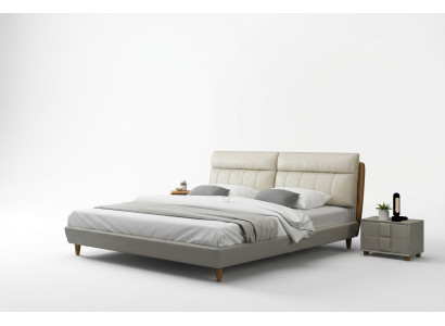Łóżko Podkładka Design Luksusowe łóżko podwójne Beżowe 180x200 Sleep Pokój