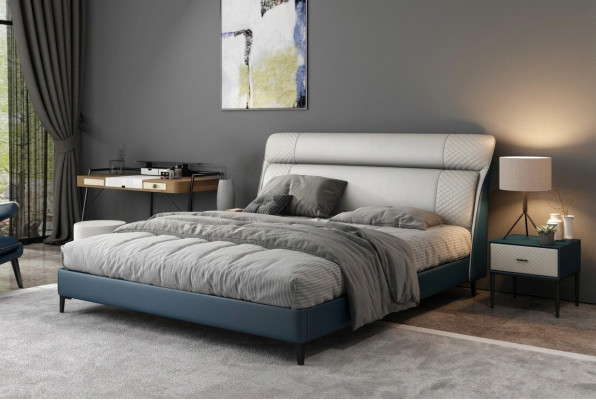 Luksusowe łóżka hotelowe Double Łóżko Design Drewno Modern Meble Sypialnia