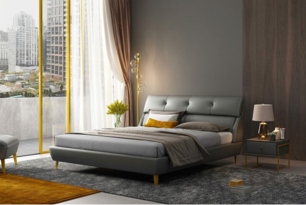 Sypialnia Hotelowe łóżka Double Łóżko Design Skóra łóżka 180x200cm
