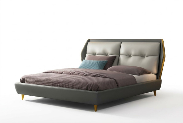 Design Skóra Łóżko Luksusowa Podkładka łóżko 180x200 Meble Sypialnia