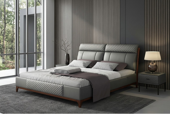 Łóżko Podkładka Design Luksusowe 180x200cm Dwuosobowe łóżko hotelowe Małżeństwo Sleep Pokój Skóra