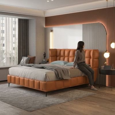 Łóżko Podkładka Design Luksusowe łóżko hotelowe Małżeństwo 180x200cm Skóra Double