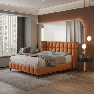 Łóżko Podkładka Design Luksusowe łóżko hotelowe Małżeństwo 180x200cm Skóra Double