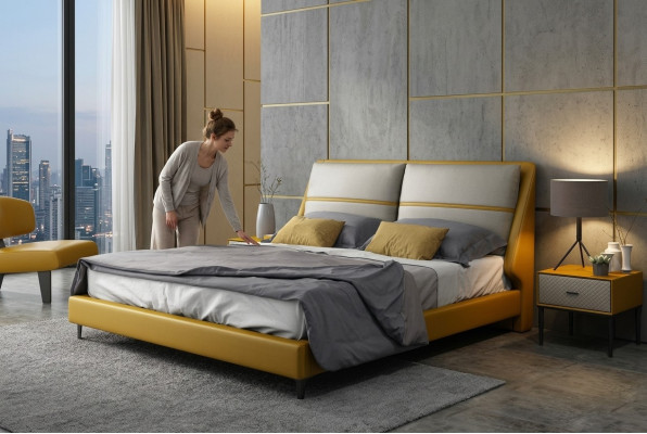 Luksusowe Sypialnia Łóżko Design Luksusowe Dwuosobowe łóżka Hotelowe 180x200 cm