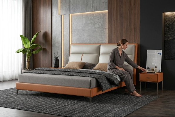 Łóżko Luxury Sypialnia Łóżko Podwójne łóżko z ramą łóżka do sypialni