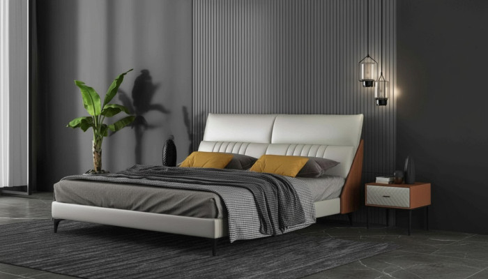 Designerskie Łóżko Sypialnia łóżko Włókienniczy Skóra Hotel Luxury Podkładka Aksamit Biały Nowość