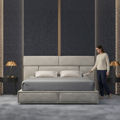 łóżko Design Łóżko Double Marriage Nowoczesny Hotel Frame Sleep Pokój