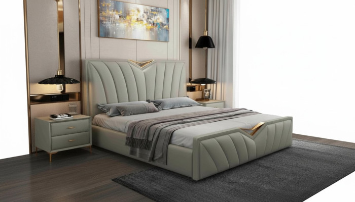 Designerskie łóżko Sypialnia łóżka Skóra Hotel Luxury Podkładka Italian Meble