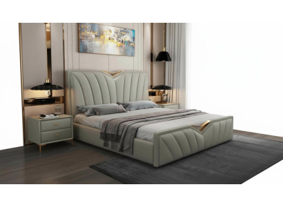 Designerskie łóżko Sypialnia łóżka Skóra Hotel Luxury Podkładka Italian Meble