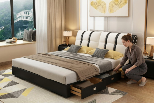 Projektant Łóżko Sypialnia łóżka Włókienniczego Hotel Luxury Podkładka Siedziba Materiał Włochy