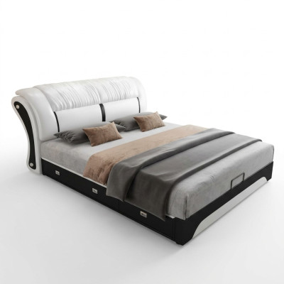 Łóżko Podkładka Design Luxury Double Hotel Marriage Sleep Pokój Skóra 180x200cm łóżko