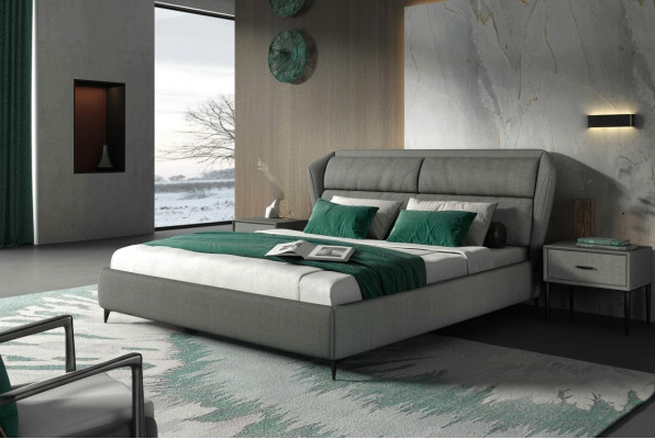 Łóżko Classic Łóżko tapicerowane luksusowe podwójne łóżko designerskie Sypialnia 180x200cm