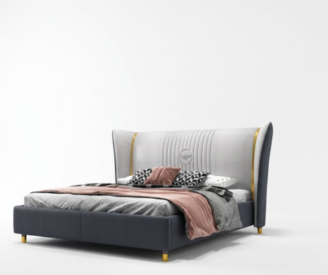 Designerskie Podwójne łóżko Hotel Luxury Sypialnia 150/180x200cm Skóra
