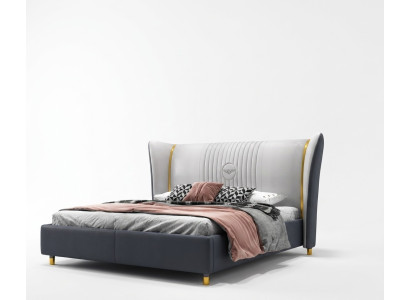 Designerskie Podwójne łóżko Hotel Luxury Sypialnia 150/180x200cm Skóra