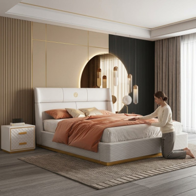 Nowoczesny design Łóżko xxl podwójne łóżko hotelowe Włókienniczy 150 180x200cm