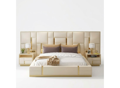 Łóżko Podkładka Design Luxury Drewno Double Hotel łóżko Marriage Sleep Pokój