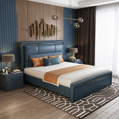 Design Łóżko Sypialnia Podwójne łóżko łóżko Hotel Luxury Podkładka Skóra