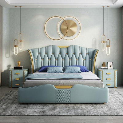 Zielona Sypialnia Łóżko Podkładka Design Podwójne łóżko hotelowe 180x200cm
