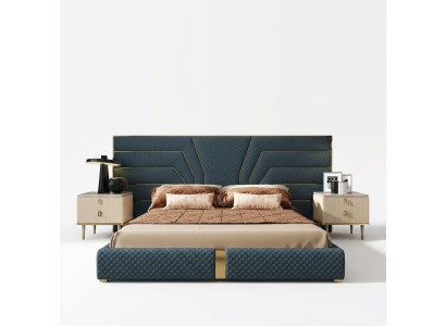 Designerskie łóżko 180x200 Skóra Włókiennicze łóżko Double Sleep Pokój Luxury