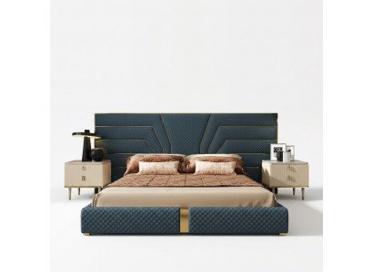 Designerskie łóżko 180x200 Skóra Włókiennicze łóżko Double Sleep Pokój Luxury