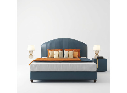 Łóżko Podkładka Design Luksusowe metalowe podwójne łóżko Małżeństwo Sleep Pokój Blue