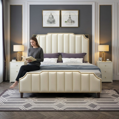Łóżko Podkładka Design Luksusowe podwójne łóżko hotelowe Małżeństwo 180x200cm Sleep Pokój