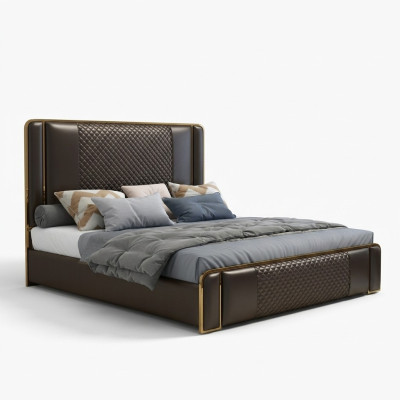 Luksusowe designerskie łóżko dla Sypialni Aksamit pokryte materiałem Meble bed