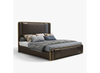 Luksusowe designerskie łóżko dla Sypialni Aksamit pokryte materiałem Meble bed
