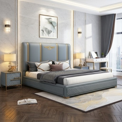 Łóżko Podkładka Design Luksusowe metalowe podwójne łóżko Hotel Marriage Sleep Pokój