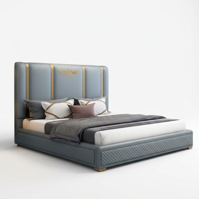 Łóżko Podkładka Design Luksusowe metalowe podwójne łóżko Hotel Marriage Sleep Pokój