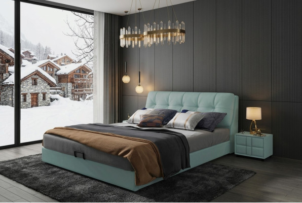 Designerskie łóżko 180x200 Skóra Łóżko metalowe Double Sleep Pokój Luxury Marriage