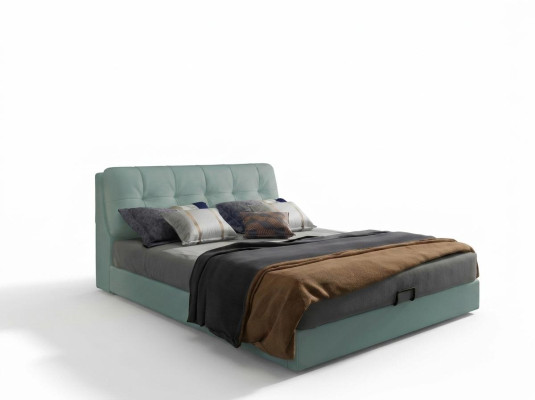 Designerskie łóżko 180x200 Skóra Łóżko metalowe Double Sleep Pokój Luxury Marriage