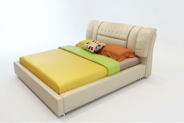 Projektant Łóżko Chesterfield łóżka Włókiennicze Skóra Hotel Luxury Podkładka Aksamit Fabric1