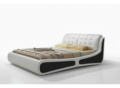 Łóżko Podkładka Design Luksusowe podwójne łóżko Biały 180x200cm Sleep Pokój Skóra
