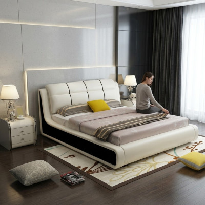 Luksusowe podwójne łóżko Sypialnia Łóżko Drewno 180x200cm designerski hotel