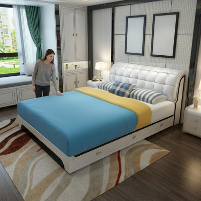 Podwójne łóżko łóżko podwójne design luksusowe Łóżko tapicerowane Luxur designerskie łóżko Skóra
