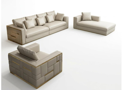 Design Luxury Zestaw sofowy Skóra Sofa Podkładka Couch Design Zestaw mebli