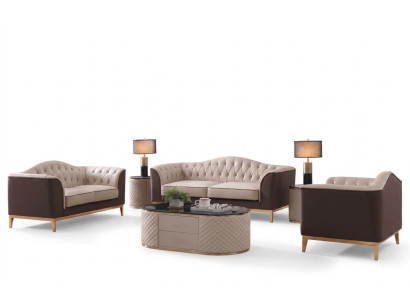 Luksusowy zestaw mebli sofowy Sofa Deko Podkładka 3+2+1 miejsce do siedzenia + stolik kawowy