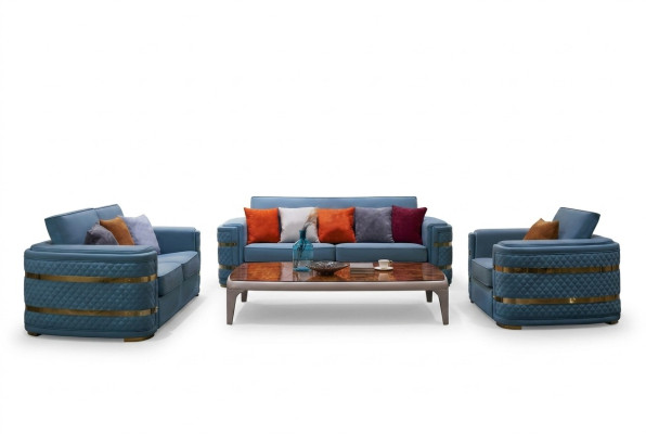 Sofa Klasyczna Podkładka 3+2+1 miejsce do siedzenia Kanapy Skóra Siedziba Ustawić Salon