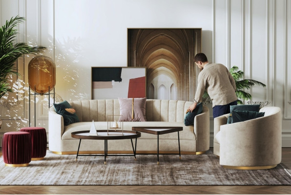 Zestaw sofowy 3+1 miejsce do siedzenia Zestaw Design Sofa Podkładka Kanapy Kanapa Modern