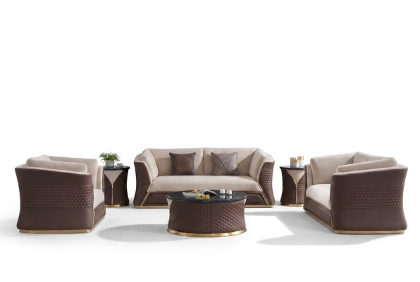 Zestaw sofowy 3+2+1 miejsce do siedzenia skórzana sofa dekoracja kanapy Żywy krajobraz Ustawić